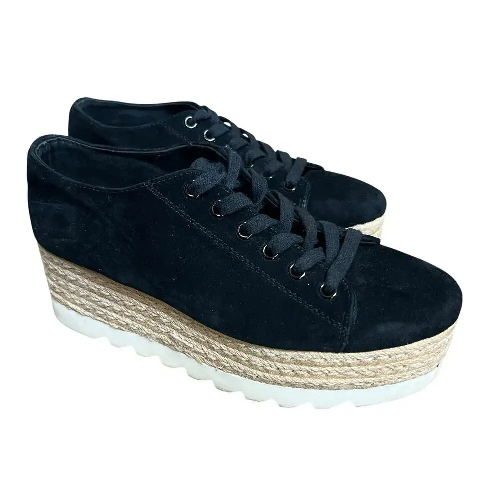 Steve Madden Black Karma Espadrille Platform Sneakers Womens size 8M